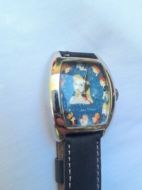 Disney Blue Princess Character Watch with Black Strap